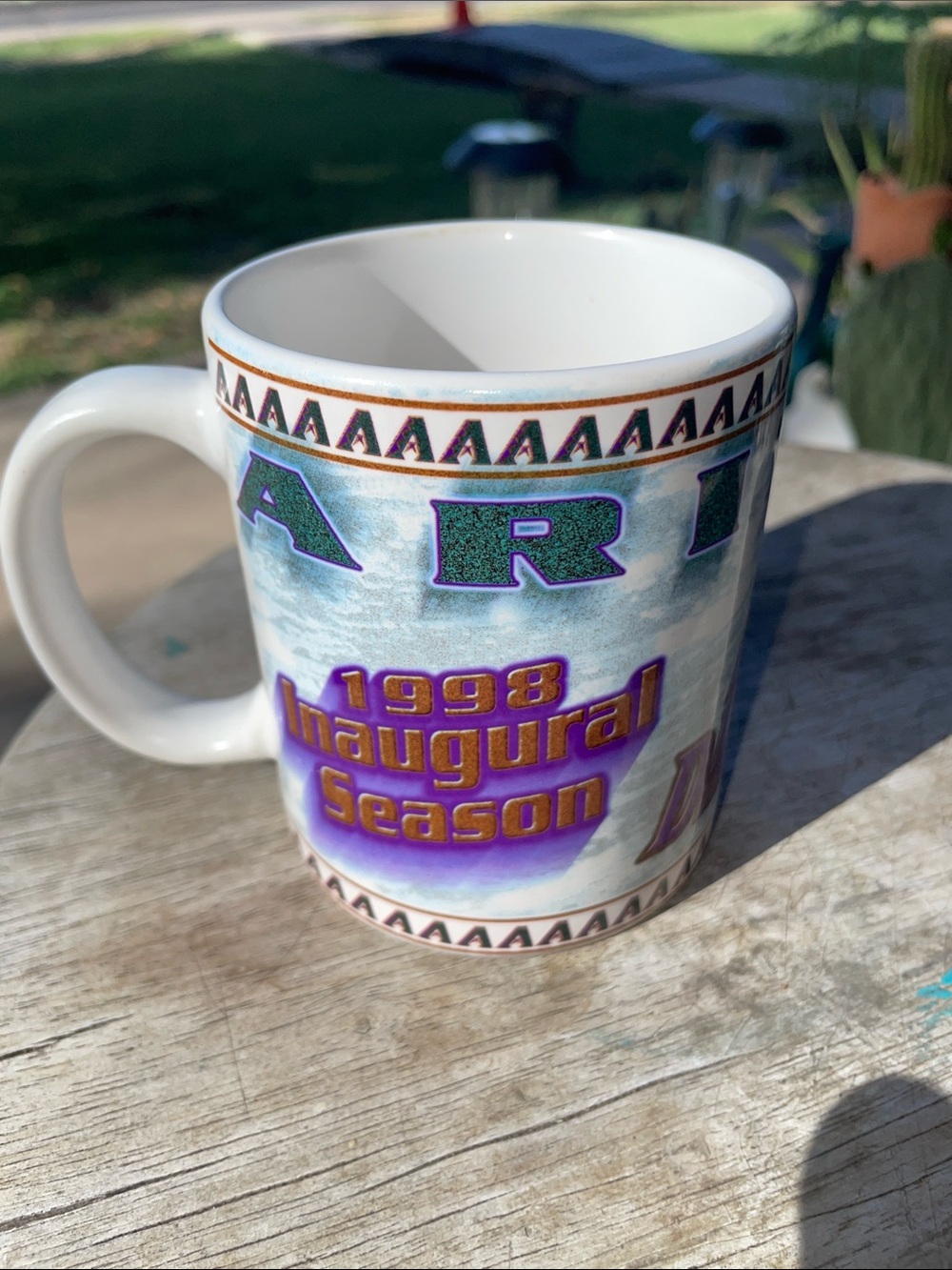 ARIZONA DIAMOND BACKS 1998 Inaugural Season Commemorative Mug - Purple